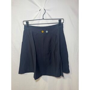 Navy Mini Skirt L Preppy Mod Button Front Pockets Vintage Style Tulip B NWT